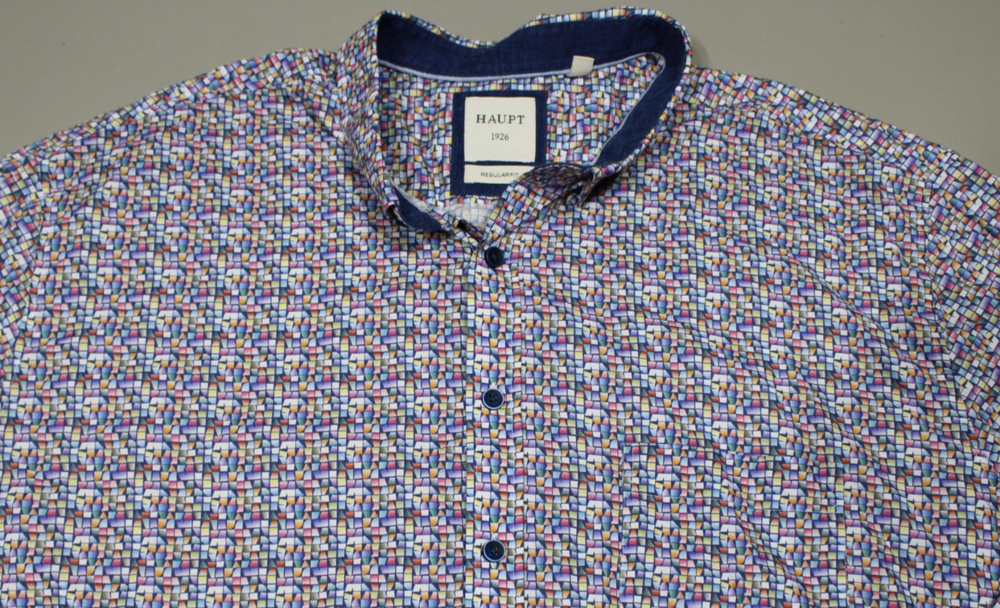 Haupt Long Sleeve Button Up Shirt Mens 2XL Geometric Print